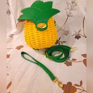 Collectif London Modcloth vegan pineapple wristlet and crossbody bag.